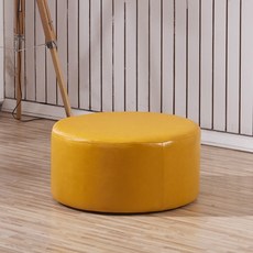 패브릭 인테리어 인쇼파 모듈소파 호텔 스툴 라운드, 수입 왁스 가죽 옐로우 직경 60cm 가죽 방수