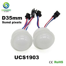 주소 지정 가능한 35mm led 픽셀 빛 9 leds ucs1903 모듈 디지털 전구 rgb 5050 smd 램프 풀 컬러 led 놀이 공원 타고 조명, DC12V input^0