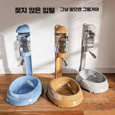 강아지급수기 급수대 물병 반려견 디스펜서 애견 병, 스탠드 급수기 400ml 주황색+시바견, 1개