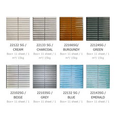 22122SG타일/모자이크타일/스트라이프타일/대쪽타일/대나무타일/테라스타일/수영장타일/브릭타일/컬러타일/주방타일/바닥타일/벽타일/포인트타일, 베이지, 1개