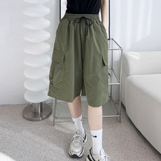데일리 여자 반바지 카고 여성 여름 밴딩 팬츠