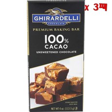 Ghirardelli 기라델리 기라델리 100% 카카오 초콜릿 프리미엄 베이킹 바 113g 3개
