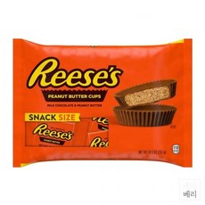 미국 Reese's 리세스 밀크 초콜릿 피넛 버터 컵 스낵 사이즈 297g, 1개