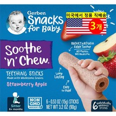 Gerber 6개월 이상 유아용 치발기 스틱 6개입 90g 1개, 3개, 15g