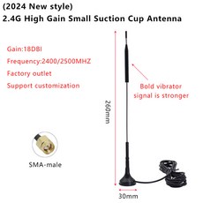 스타일 흡입 컵 안테나 고이득 4G WIFI 블루투스 LORA 433 GPRS 2.4G 5G, 01 3m line SMA-male, 1개