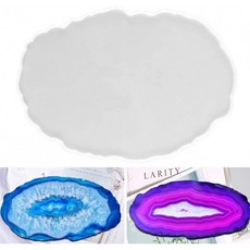 Juanya 실리콘 수지 트레이 몰드 트레이 제작을 위한 타원형 Geode Agate Platter 에폭시 주조 몰드 서