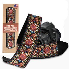 모든 DSLR 카메라를 위한 카메라 스트랩입니다. 레드 빈티지 직조 자수 우아한 유니버설 넥 숄더 스트랩 플로럴 패턴 남녀 사진작가를 훌륭한 사진작가 선물, A Red Woven, 1개
