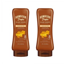 Hawaiian Tropic Tannning Sunscreen Lotion Cocoa Butter 하와이안 태닝 선크림 코코아 버터 236ml 2팩, 2개, 1ml
