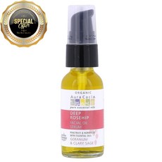 아우라 카시아 오가닉 딥 로즈힙 에센셜 페이셜 오일 세럼 제라늄 & 클라리 세이지 30ml, 수량: 1　　　　　(상품코드731p)