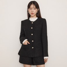 로엠 트위드 칼라리스 미디 자켓(1color)_RMJKD49R54