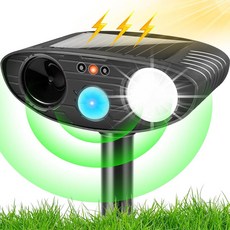 RESSYYT 7134598847 Ultrasonic Cat Deterrent Solar Powered Deterrent with Motion Sensor and Flashing