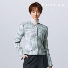 [24SS 최신상] MORGAN 라운드넥 트위드 재킷
