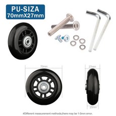 캐스터 수하물 바퀴 직경 40mm 내마모성 캐스터 교체 부품 12 개/세트, 05 70mm-20mm-2pcs, 2개