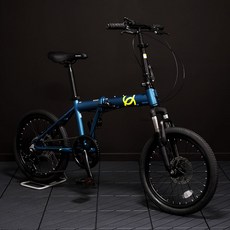 오투휠스 F MD7 미니벨로 접이식 자전거 20인치 7단, 반조립택배, 블루