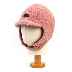 [유니버셜케미스트리] Short Brim Pink Fleece Earflap Cap 귀달이모자 - 유니버셜케미스트리귀달이모자