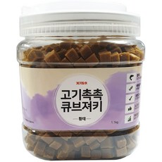 개기월식 강아지 고기촉촉 대용량 큐브져키 1.1kg, 황태, 1개