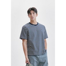 [코오롱스포츠] 남여공용 스트라이프 반팔 티셔츠 TLTCM23603NAY