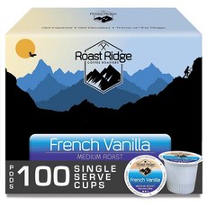 Roast Ridge 1인용 캡슐 커피 Keurig K-Cup 커피 메이커와 호환 버라이어티 팩 캡슐 100개, 프렌치 바닐라, 1개