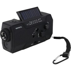 일본 직배송 WINTECH 방수 핸드 크랭크 충전 라디오 라이트 배터리 충전식 휴대용 TypeC Micro USB와 호환 블랙