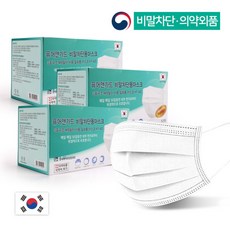퓨어앤가드 국산 의약외품 KF-AD 비말차단 일회용 마스크 150매입 화이트 대형, 3개