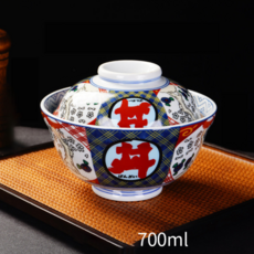시크라이프 일본식 돈부리 텐동그릇 뚜껑 세트 덮밥 도자기그릇, 1세트, 정자벚꽃