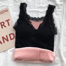 레이스 벨벳 히트모 기모 밍크 융기모 융털 브라탑 캡나시 캐미솔