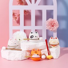 고양이 목탁 미니 불교 굿즈 인테리어 장식품 명상용품 운수상점, 4. 샴 고양이+재물복거북