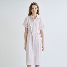 언에디트 S Stripe Daily Half Shirt Dress_Pink