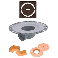 Kerdi 배수 키트는 수평 PVC 플랜지 (4 "순수한 디자인 그릴 - 청동 완료 - KDH2 PVC TSOBD8), 본상품