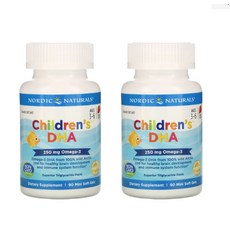 노르딕 내추럴 키즈 DHA 250mg 90정 2통, 2개