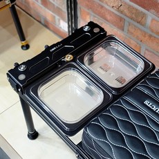  DSP 어밥통 떡밥그릇 떡밥통 낚시 미끼통, 더블, 블랙 