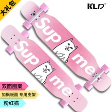 벚꽃 사쿠라 분홍 꽃무늬 플라워 여자 댄싱 롱보드 무늬 스케이트 보드 어린이 성인 야광휠, C타입