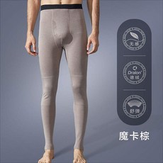 오비엘 남자가을바지 헝가샹 정부측 내복 하의 헴라인 후라이스 자발열 보온 미드 두꺼운 무릎 보호대 이너 웨어다 단