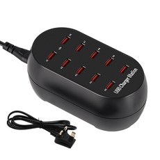 USB 충전기 10/20 포트 충전소 100W 50W 멀티 포트 USB 빠른 충전 허브, UK, 10 포트, 1개