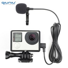 GoPro Hero 3 3 4 Go Pro 4 액세서리를 위한 표준 프레임 마운트 보호 하우징 케이스가 포함된 QUINIU 2M 외장 마이크스포츠 캠코더 케이스, 03 Blue Frame