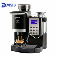 DEVISIB 올인원 자동 에스프레소 커피 머신 Americano Maker with Bean Grinder and Milk Steam, 단일상품