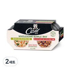 시저 성견용 홀썸볼 믹스팩 습식사료 닭 고구마 콩 85g x 3p + 쇠고기 닭 당근 보리 콩 85g x 3p 세트, 2세트 - 시저홀썸볼