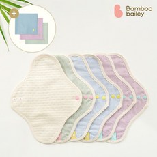  밤부베일리 부드러운 논슬립 팬티라이너 6장 + 파우치, 마린 블루 6장 세트, 마린 블루 