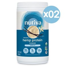 Nutiva 누티바 헴프 프로틴 파우더 15g 함유 454g 2팩 Organic Hemp Protein Powder Vanilla