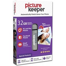 사진 키퍼 32GB 노트북 및 컴퓨터용 스마트 USB 플래시 드라이브 사진 백업 장치, 단일옵션
