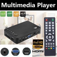 휴대용 풀 HD 멀티미디어 플레이어 4K 비디오 플레이어 1080P H264 AV HDMI VGA 출력 USB 외장 HDD 미디어 플레이어 MKV RMVB, 없음, 1)1080P - hd미디어플레이어1080p