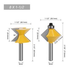 목공 밀링 커터 패널 접합 라우터 밀 8 핸들 90 도 장부 조인트 커터, A, 1개