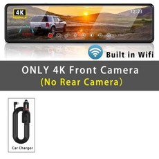 차량용 Dvr 미러 듀얼 렌즈 대시캠 IPS 카메라 운전 녹음기 차량 블랙박스 스트림 후면보기 GPS 와이파이 11.26 인치 4K 2160P, 1개, 21) 4K-No Rear Camera - 32G