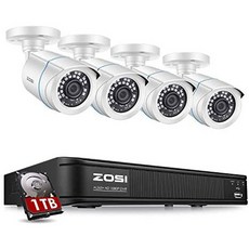 해외1440047 ZOSI h.265+1080p Home 보안 카메라 system 5mp-lite 8 채널 CCTV DVR 레코더 with 하드 드라, Wired-4Cam_One Color, 상세 설명 참조0, 상세 설명 참조0