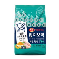 하림펫푸드 전연령 밥이보약 강아지 토탈 웰빙 기능성 사료, 면역력 강화, 3.4kg, 1개