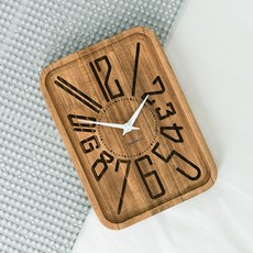 타임데코-[국내수제작]원목 트레이 벽시계 / 무소음 스텐드 탁상 인테리어 친환경 집들이선물, 엔틱브라운