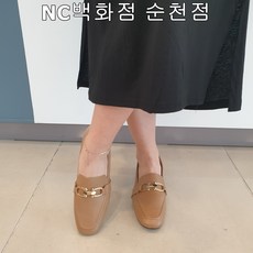 [에스콰이아] <단독특가 40%할인> 발이편한 컴포트+초경량 (3cm굽) 부드러운 가죽 & 캐쥬얼+세미정장ST 매력적인 스퀘어토라인의 여성 로퍼 [베이지] - 에스콰이어로퍼