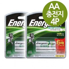 ) 소형건전지 니켈수소충전지 ( 에너자이저 충전용품 4알 에너자이져 AA 배터리충전 충전건전지 NiMH 충전지, 1