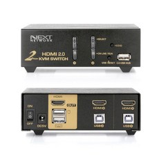 2포트 USB HDMI KVM 스위치 선택기 4K 60Hz 해상도 NEXT-7002KVM-4K