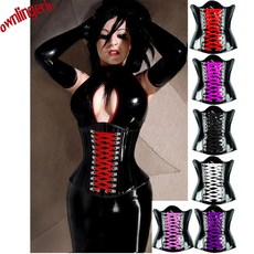 wetlook PVC 가죽 허리 bodyshape 레드/로즈/purpel/블랙 레이스 업 앞/뒤 여성 underbust shapwear 의류|bodyshaper w
